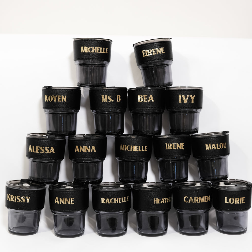 Personalized Glass Cup with Sleeves