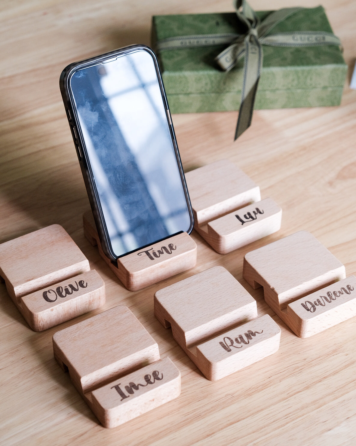 Personalized Wooden Phone Stand