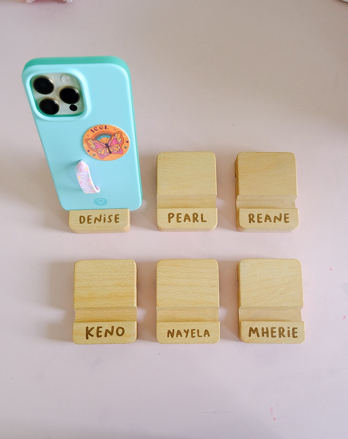 Personalized Wooden Phone Stand