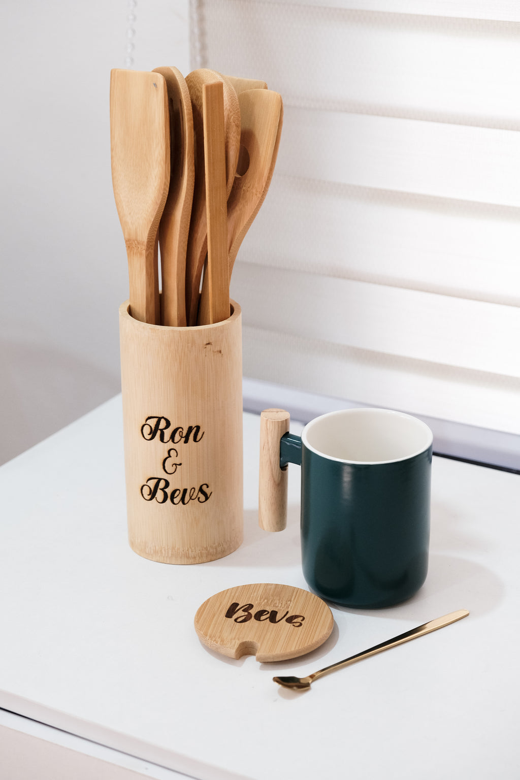 Laser Engraved 7in1 Wooden Utensils