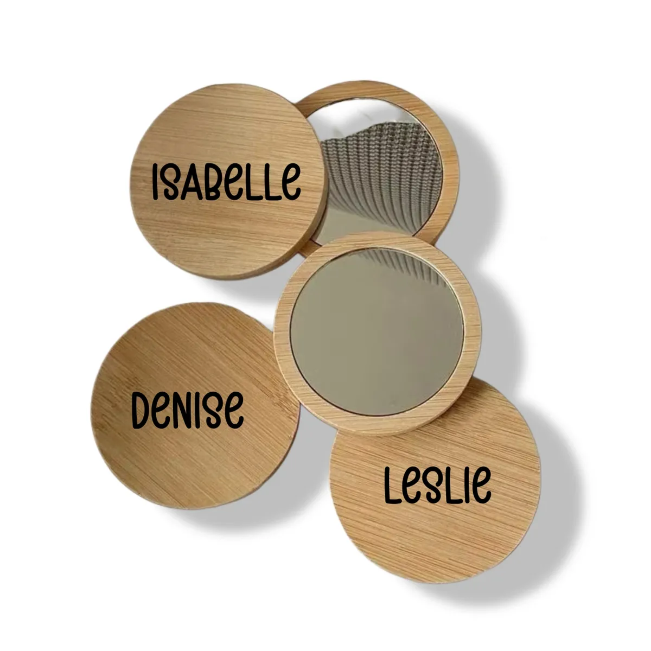 Personalized Wooden Round Mirror