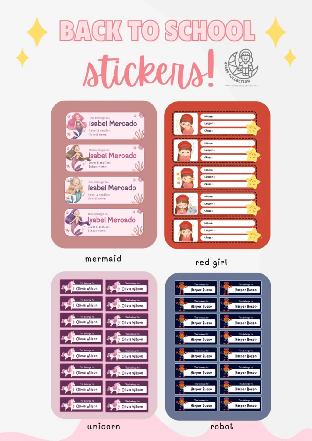 Personalized Name Sticker Labels