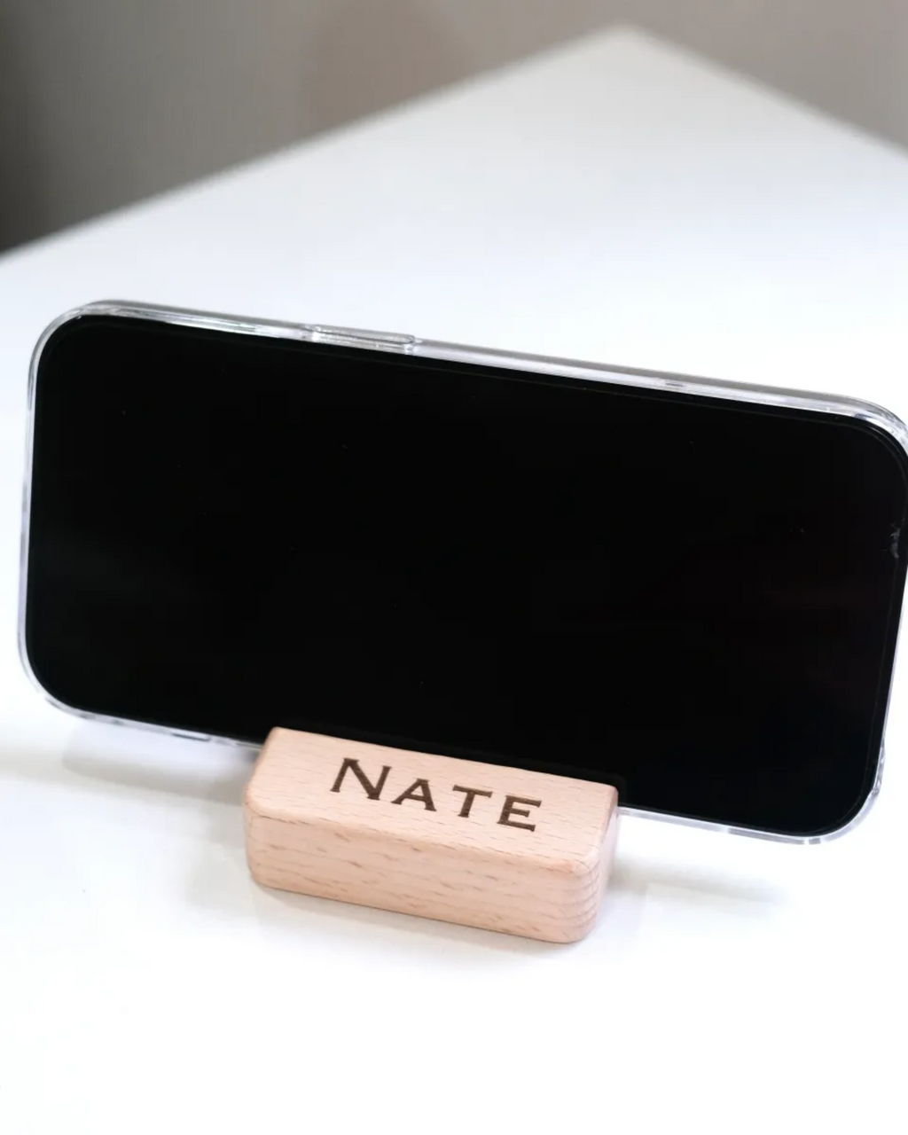 Personalized Wooden Phone Stand