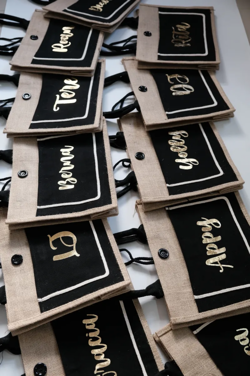 Personalized Burlap Abacca Bag