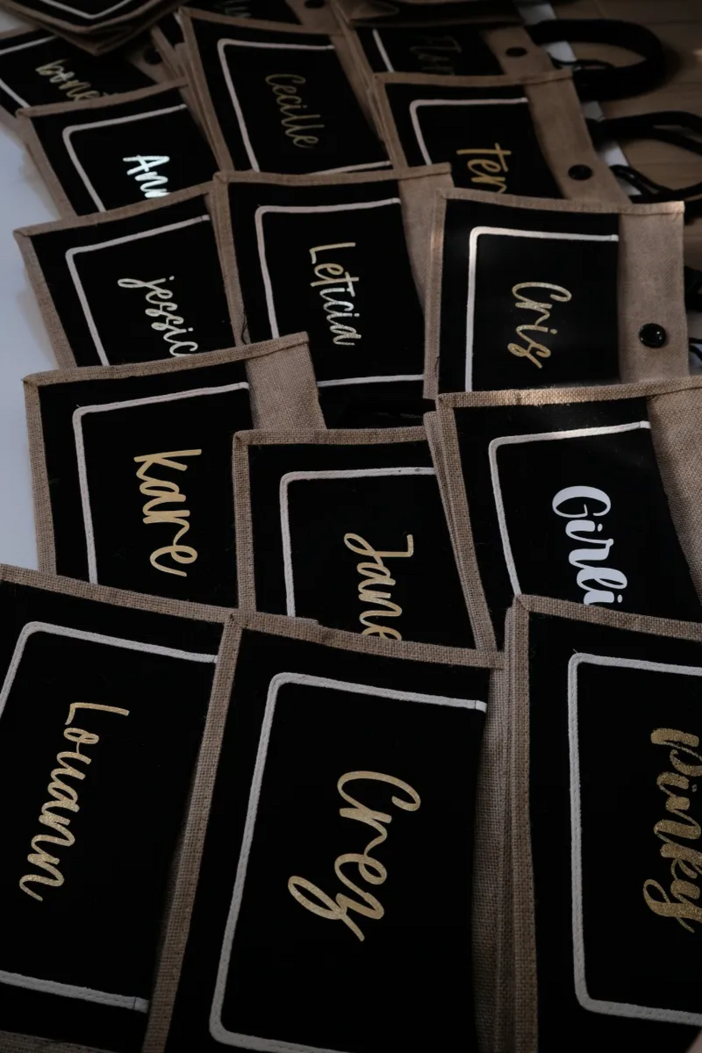 Personalized Burlap Abacca Bag