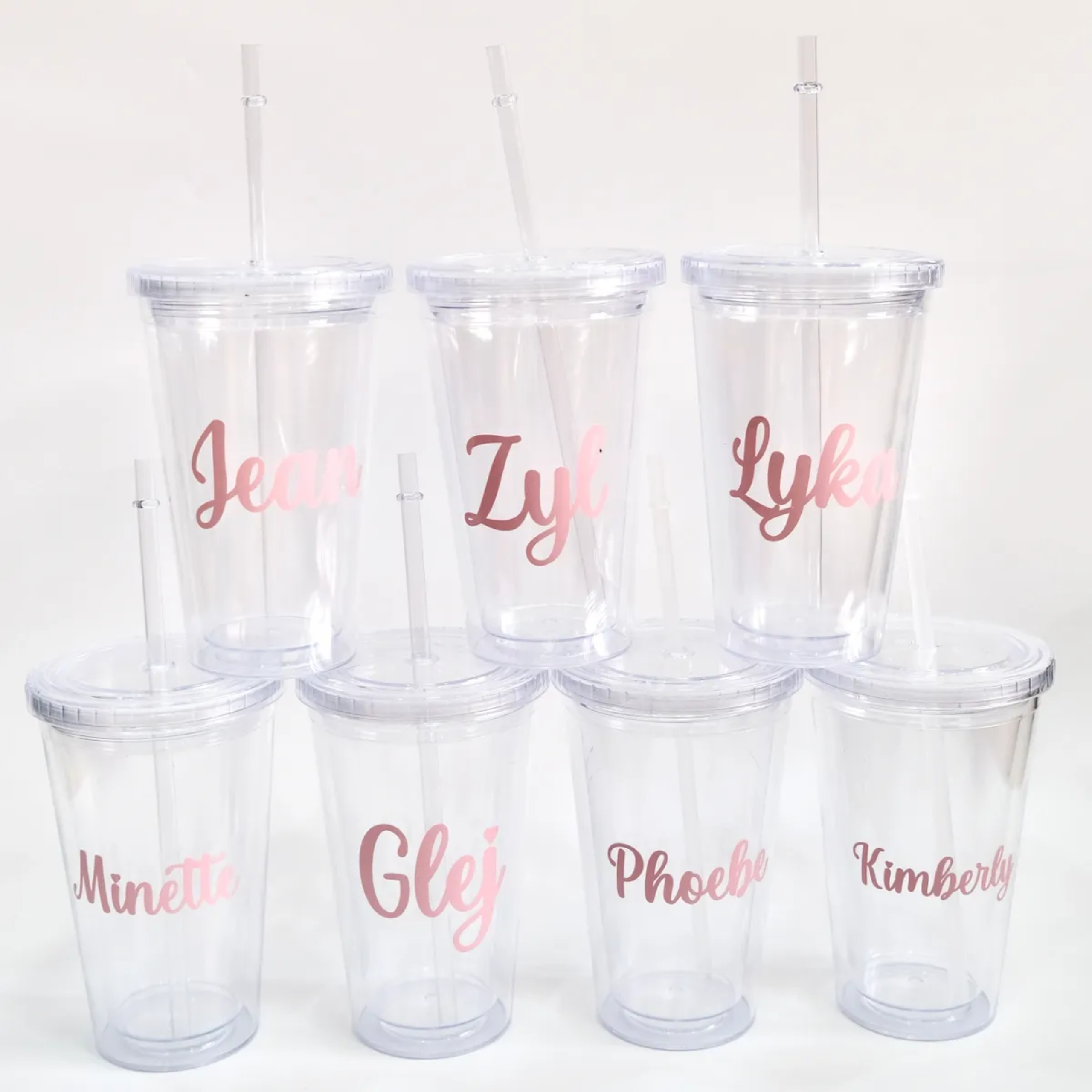 Personalized Double Walled Tumbler with Straw