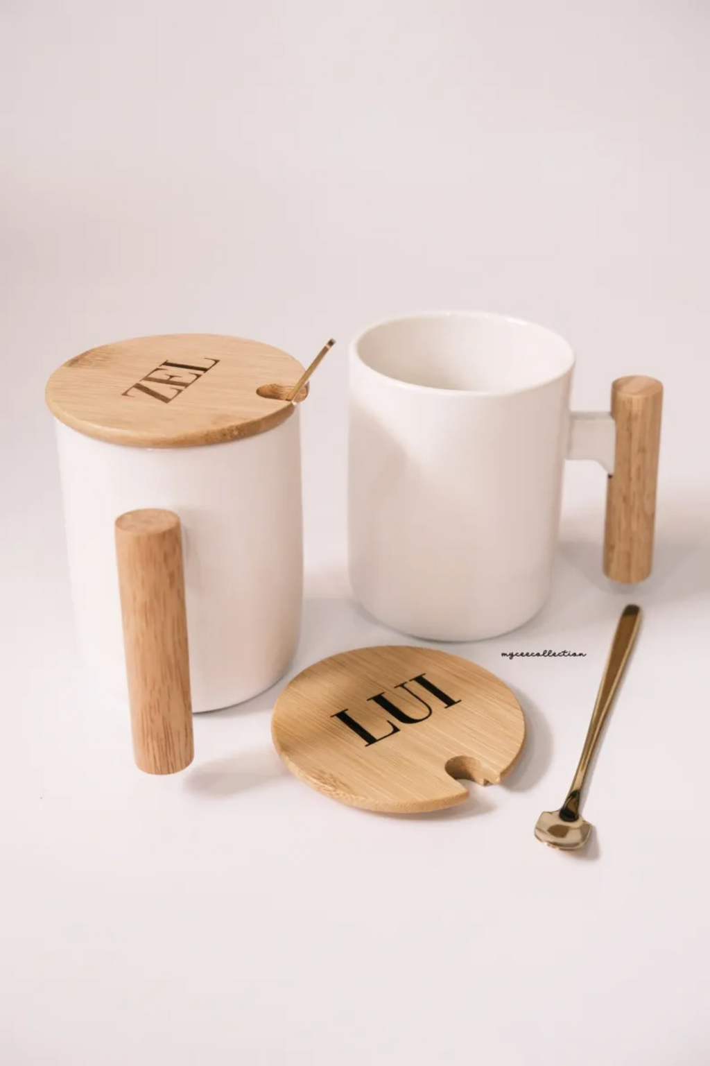 Nordic Mug with Wooden Lid & Teaspoon