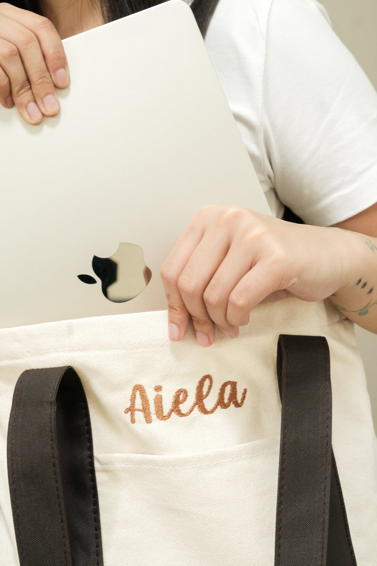 Two-Toned Canvas Tote Bag