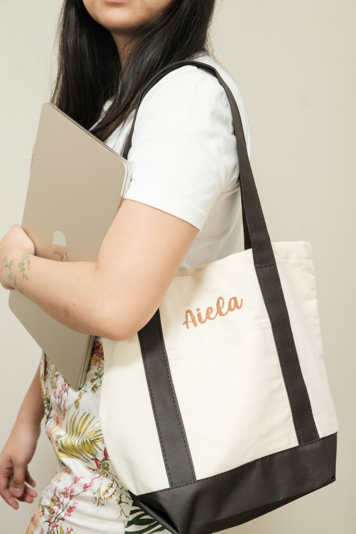 Two-Toned Canvas Tote Bag